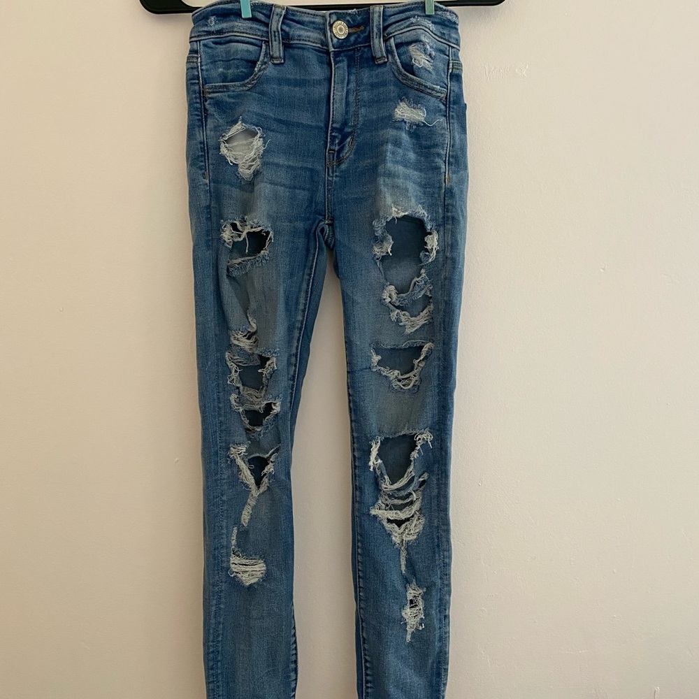 Distressed jeans